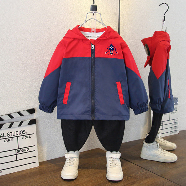 Children's clothing 2025 boys spring and autumn hooded jacket