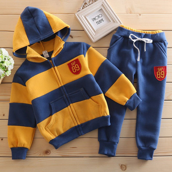 2-Piece Trendy stripes hoodie with trouser set - Negative Apparel