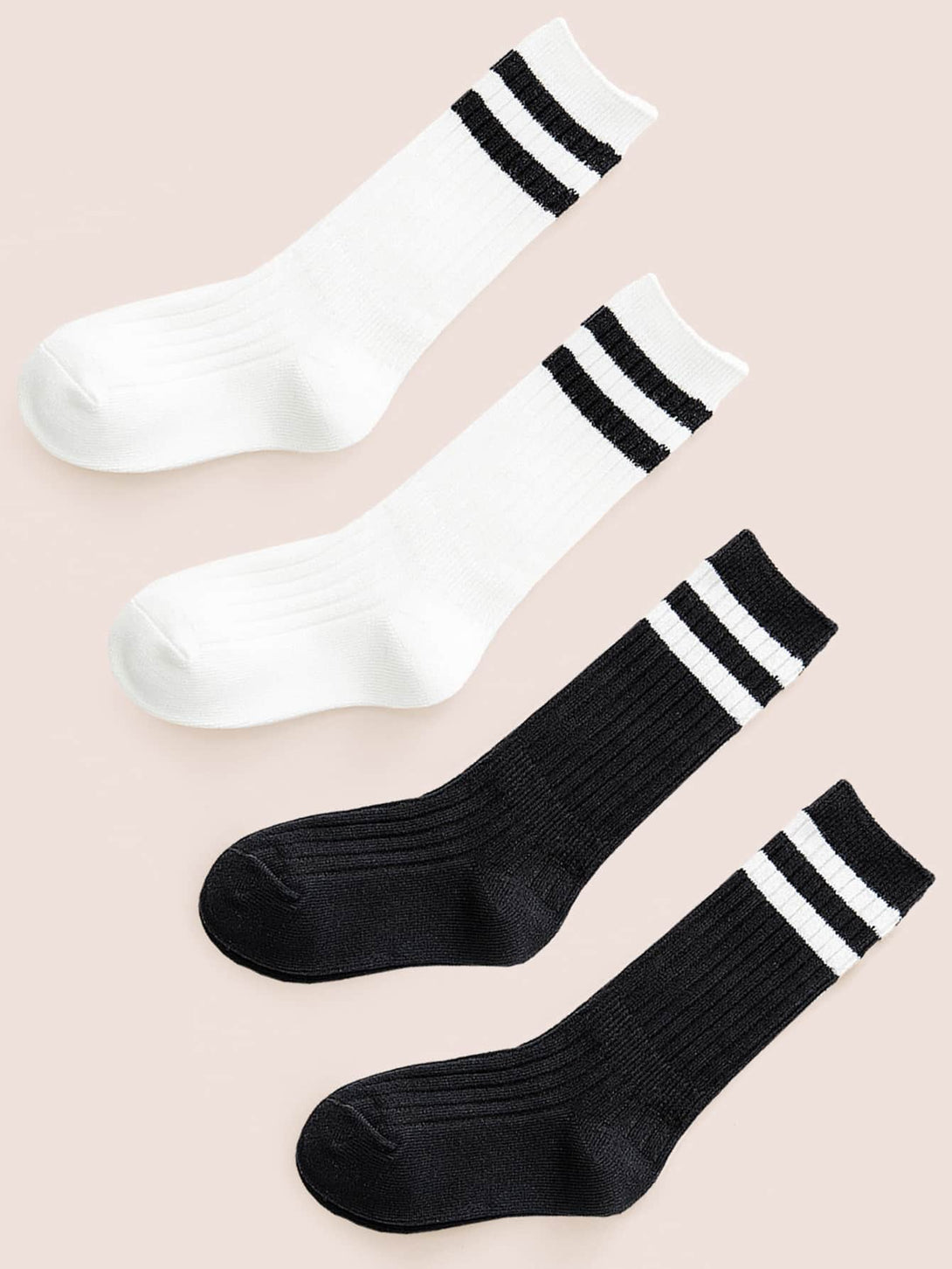 2pairs Kids Striped Ankle Socks - Negative Apparel