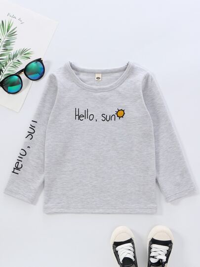 Boys Hello-Sun Letter Graphic sweatshirt - Negative Apparel