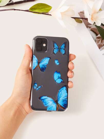 Clear Butterfly Print Case - Negative Apparel
