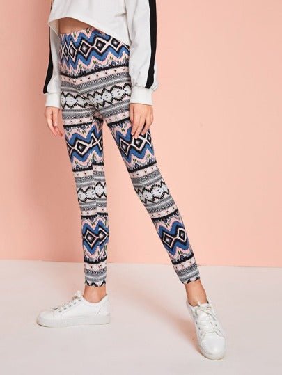 Girls Geo Print Leggings - Negative Apparel