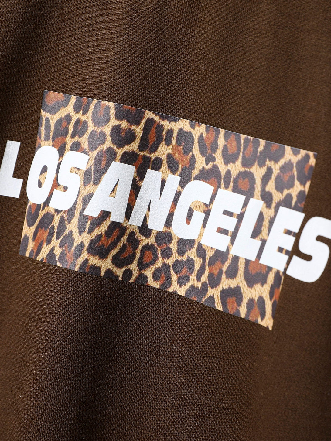 Girls Letter & Leopard Print Pullover - Negative Apparel