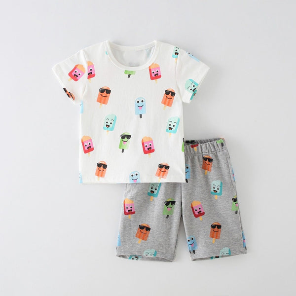 Popcycle Graphic Tee and Shorts Set - Negative Apparel