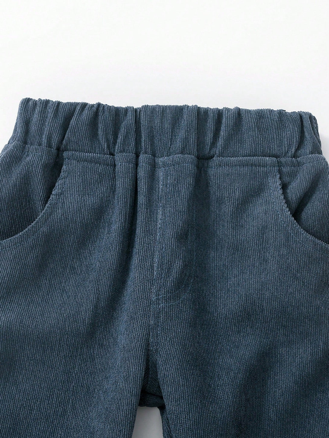 SHEIN Kids FANZEY Toddler Boys Elastic Waist Corduroy Pants - Negative Apparel