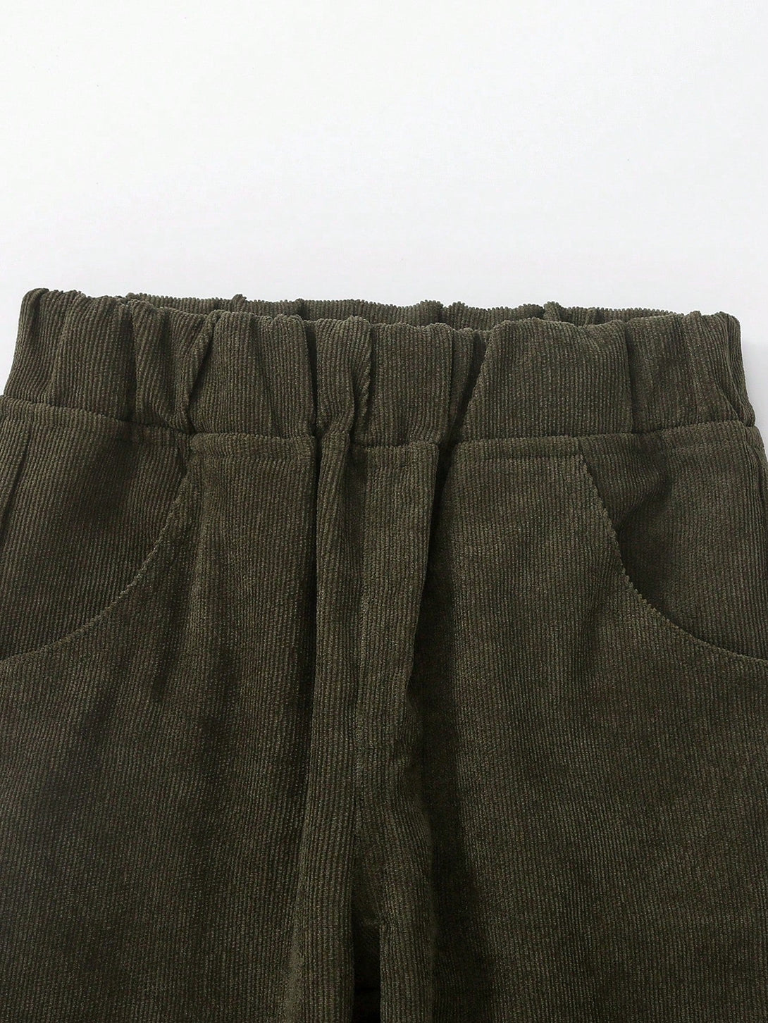 SHEIN Kids FANZEY Toddler Boys Elastic Waist Corduroy Pants - Negative Apparel