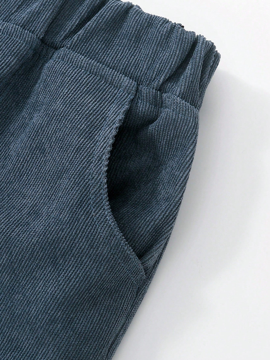 SHEIN Kids FANZEY Toddler Boys Elastic Waist Corduroy Pants - Negative Apparel