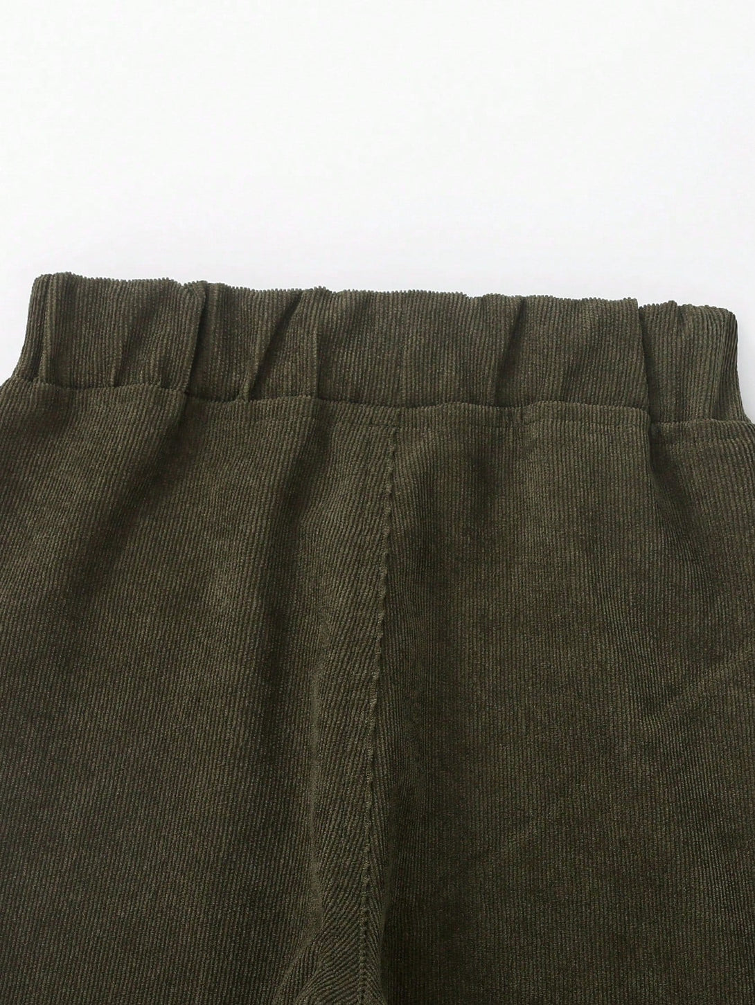 SHEIN Kids FANZEY Toddler Boys Elastic Waist Corduroy Pants - Negative Apparel