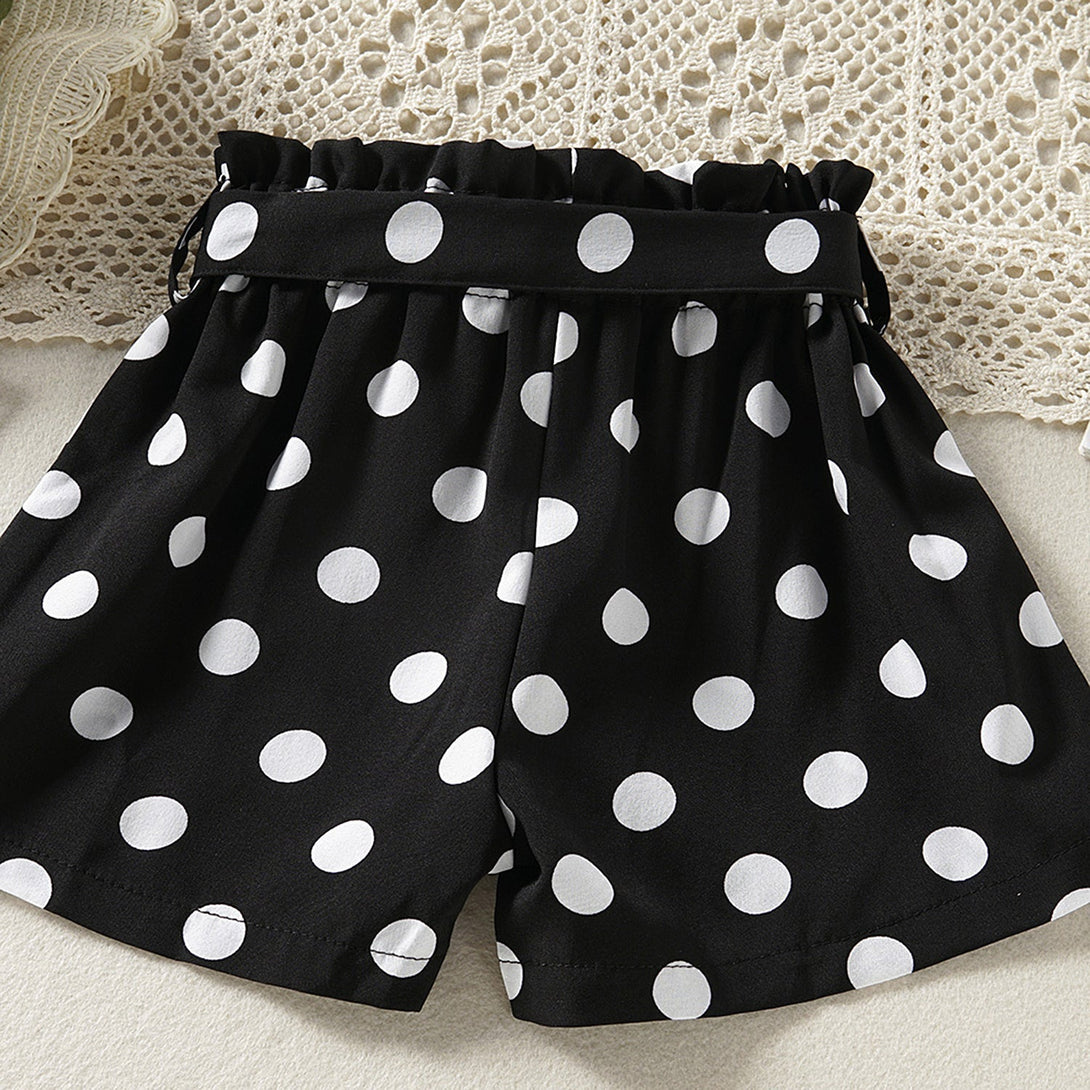 White Heart Top with Polka Dots Shorts - Negative Apparel